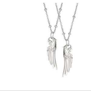 NWT Sterling Silver Angel Wing Pendant Necklace